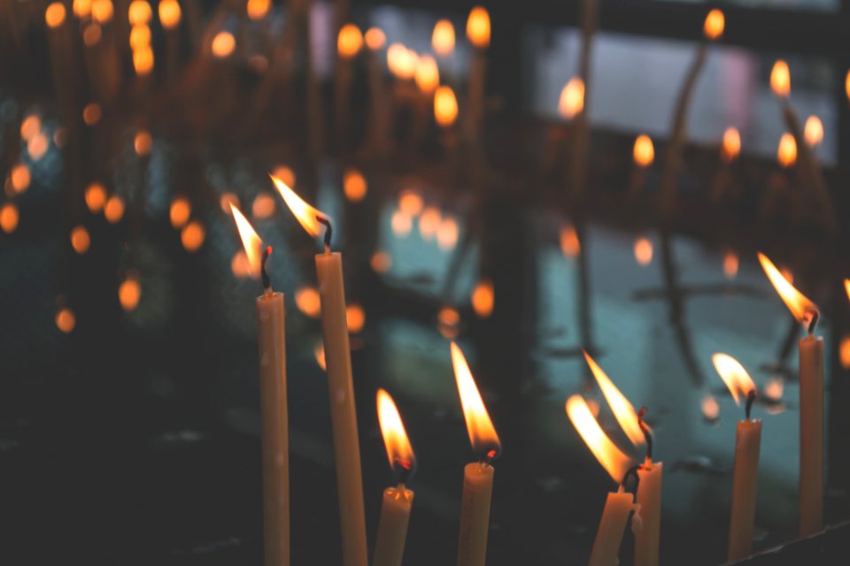 White Candlestick With Flame