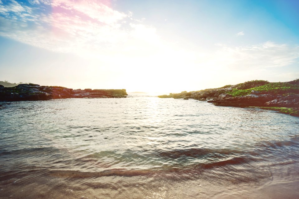 Rocky Coastline On Sunny Day