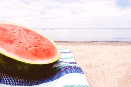 Watermelon On Beach photo