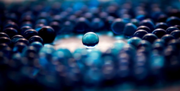 Opaque Blue Marbles photo