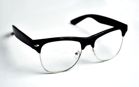 Black Framed Clubmaster Style Eyeglasses photo