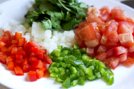 Chopped Vegetables On Plate photo