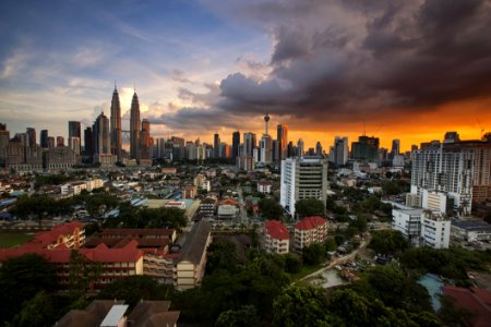 Malaysia Skyline At Sunset photo