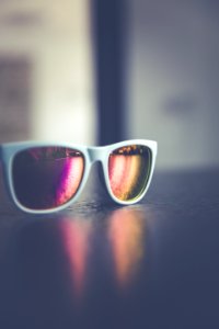 White Framed Wayfarer Sunglasses photo