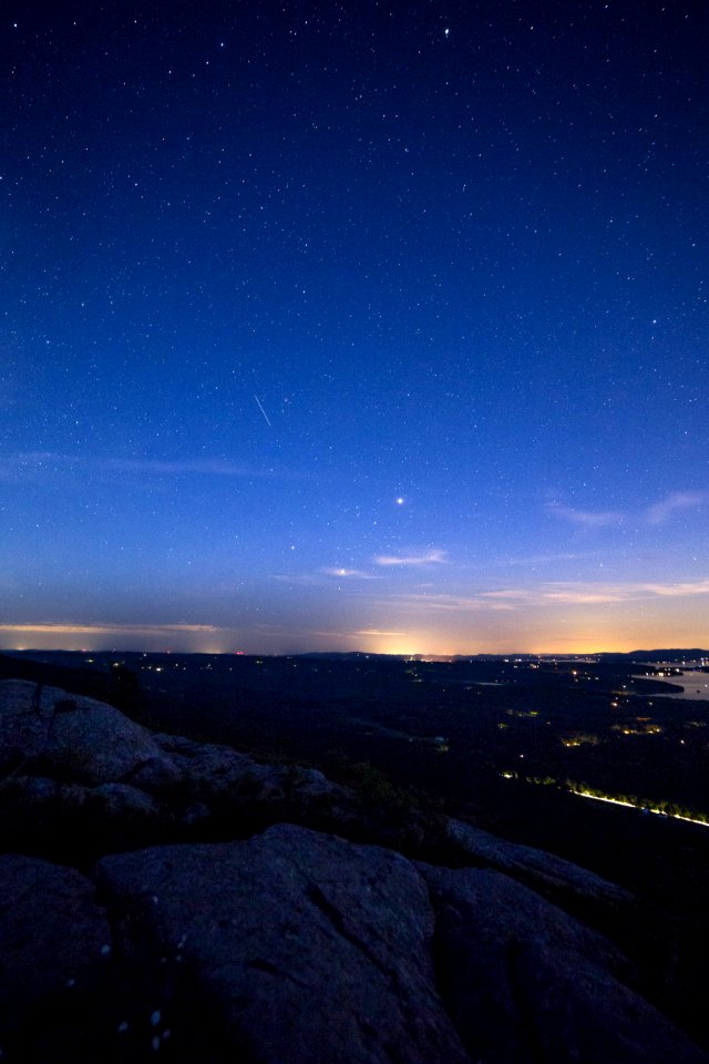 Top View Of Land Under Star During Night Time photo