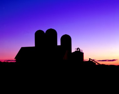 Silhouette of a barn near Bruce. Original image from Carol M. Highsmith’s America, Library of Congress collection. photo