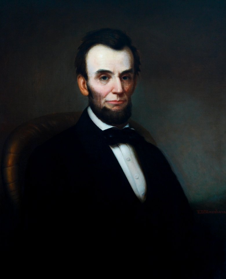 Abraham Lincoln portrait in the Lincoln room, Blair House, located across from the White House, Washington, D.C. Original image from Carol M. Highsmith’s America, Library of Congress collection.