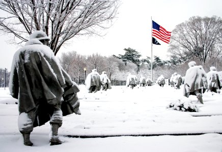 Korean War Memorial located in Washington D.C.'s West Potomac Park. Original image from Carol M. Highsmith’s America, Library of Congress collection. photo