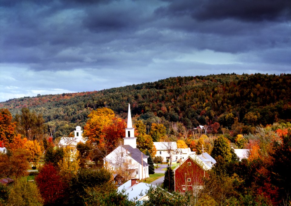 Autumn in New England's Barnet, Vermont. Original image from Carol M. Highsmith’s America, Library of Congress collection.