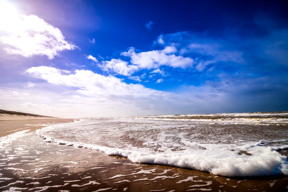 Bike Waves Of Sea Under Clouded Blue Sky During Daytime photo