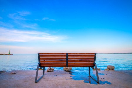 Bench On Waterfront
