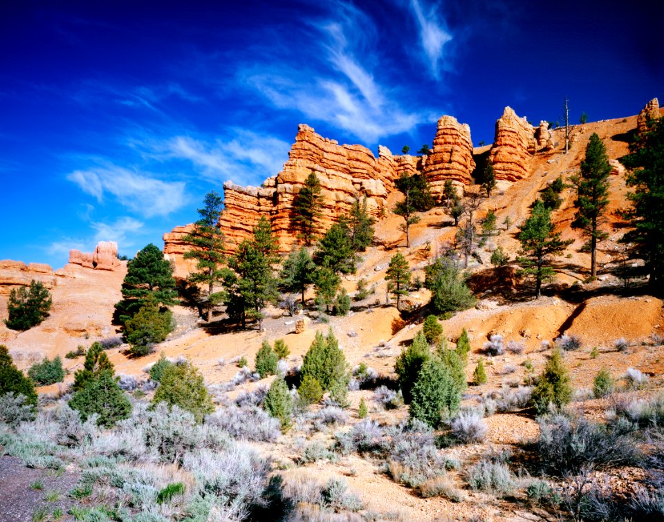 Utah's Red Canyon. Old Mammoth Road. Original image from Carol M. Highsmith’s America, Library of Congress collection.