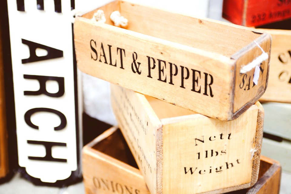 Beige Wooden Salt amp Pepper Container