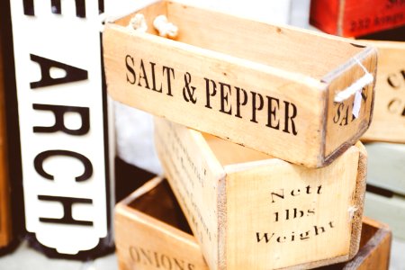 Beige Wooden Salt amp Pepper Container