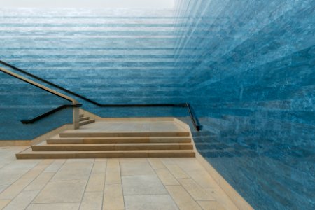 Atrium of the Blanton Museum of Art at The University of Texas at Austin, one of the foremost university art museums in the country. Its permanent collection of more than 17,000 works is recognized for its European paintings, an encyclopedic collection of prints and drawings, and modern and contemporary American and Latin American art. Original image from Carol M. Highsmith’s America, Library of Congress collection.