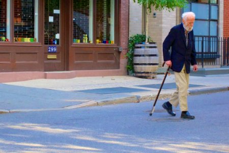 Senior Man With Walking Stick