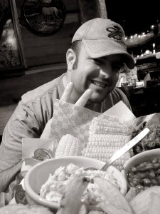 Man Eating At Restaurant