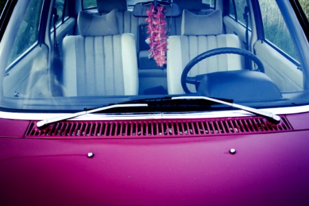 Purple Car Hood With Stainless Steel Window Wiper