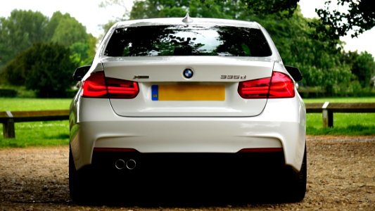 Back Of White BMW photo