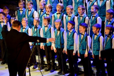 Boys Choir Singing Onstage photo