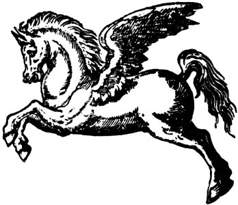 Black And White Pegasus Illustration
