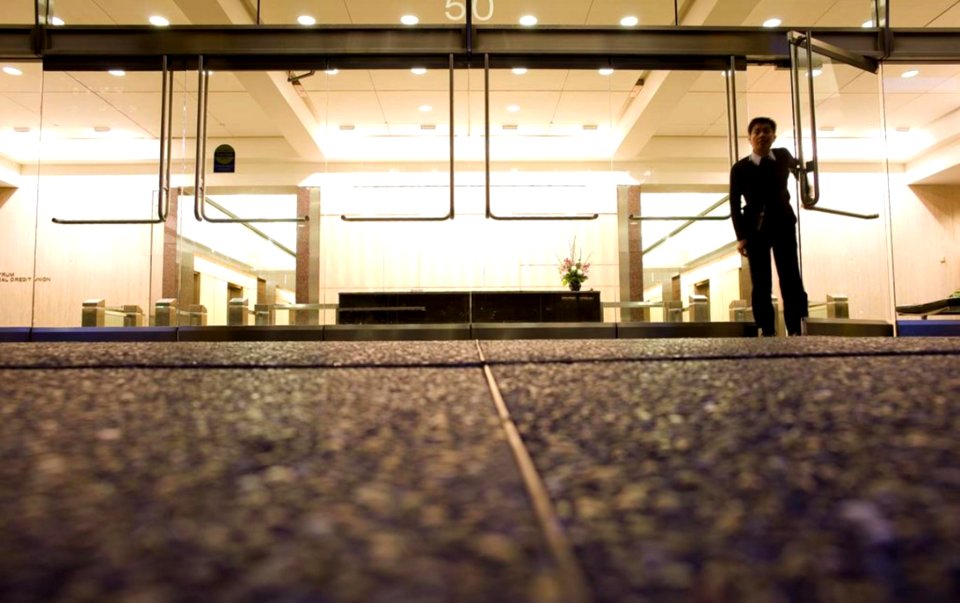 Man Inside Office Building