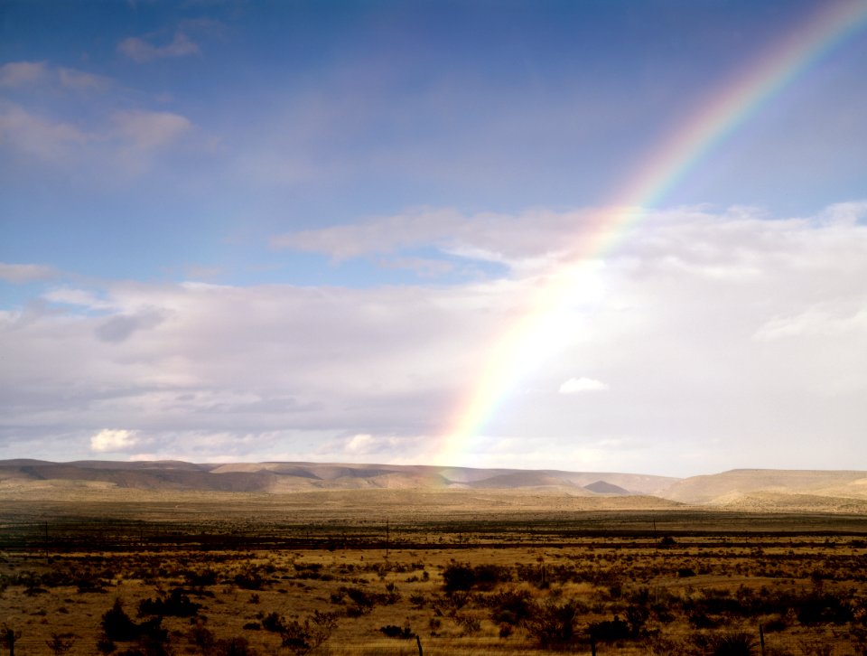 Rainbow over the West Texas prairie - Original image from Carol M. Highsmith’s America, Library of Congress collection.