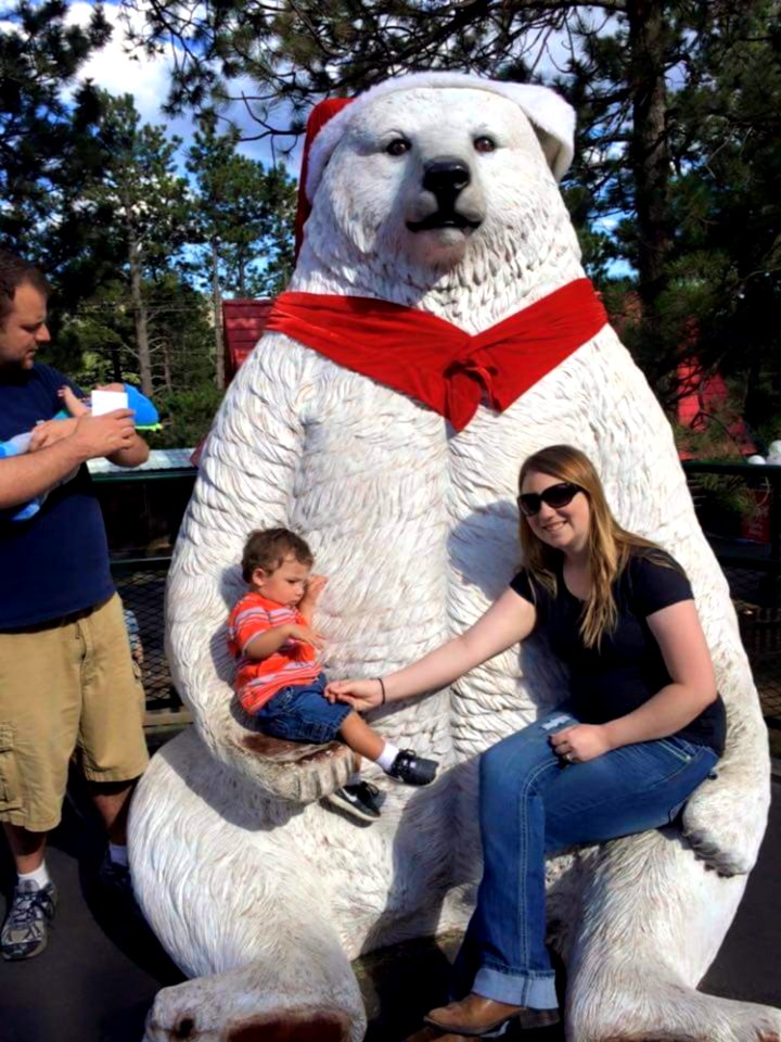 Family With Christmas Polar Bear