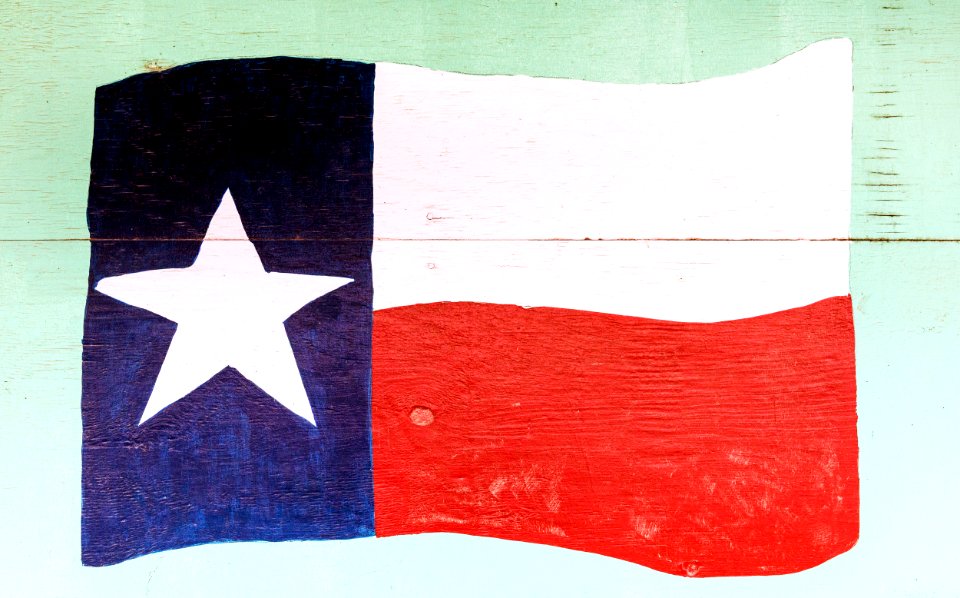 The flag of Texas, depicted on a downtown wall in Pecos, the seat of Reeves County, Texas. Original image from Carol M. Highsmith’s America, Library of Congress collection.