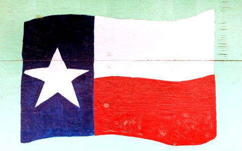 The flag of Texas, depicted on a downtown wall in Pecos, the seat of Reeves County, Texas. Original image from Carol M. Highsmith’s America, Library of Congress collection. photo