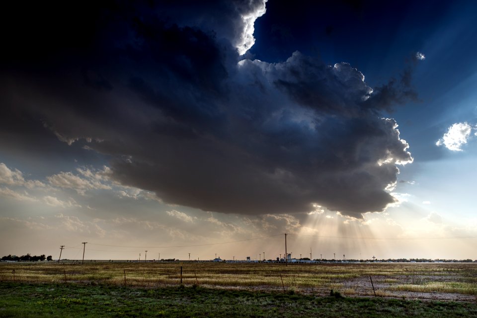 A massive cloud presages a thunderstorm above Groom, a tiny community along old U.S. Route 66 in the Texas Panhandle. Original image from Carol M. Highsmith’s America, Library of Congress collection.