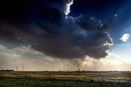 A massive cloud presages a thunderstorm above Groom, a tiny community along old U.S. Route 66 in the Texas Panhandle. Original image from Carol M. Highsmith’s America, Library of Congress collection. photo