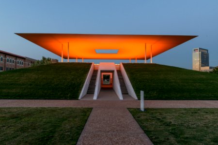 One of of American artist James Turrell’s more than 82 “Skyspace” installments around the world. This one stands on the Rice University campus in Houston. Original image from Carol M. Highsmith’s America, Library of Congress collection.