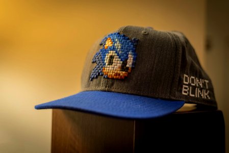 Blue And Gray Sonic Fitted Cap