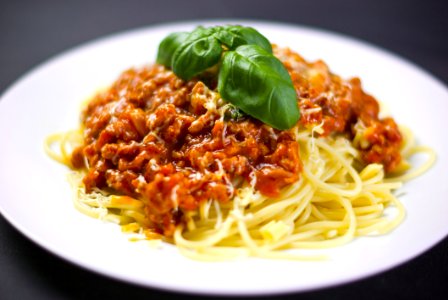 Spaghetti On White Plate