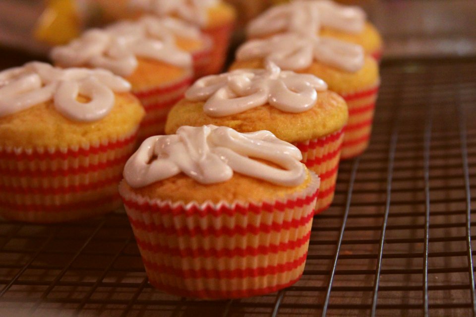 Cupcake On Black Metal Screen