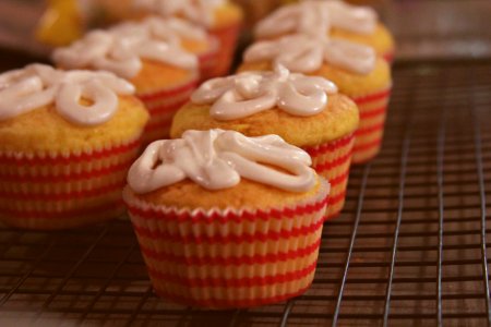Cupcake On Black Metal Screen