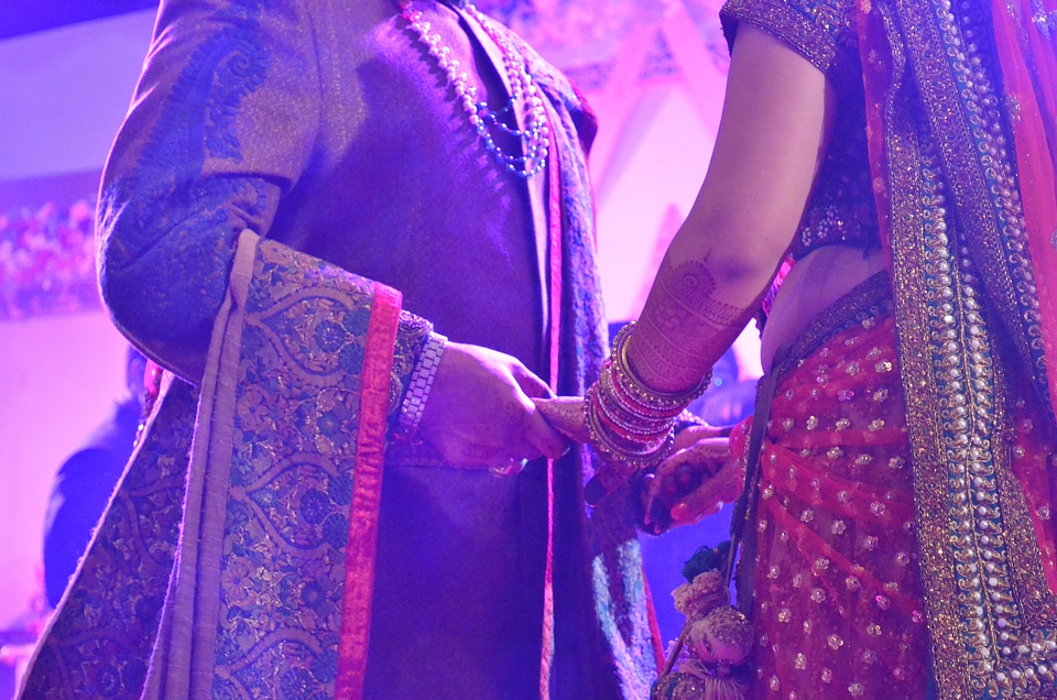 Marriage celebration lilac wedding