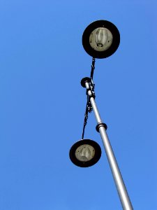 Black And Silver Street Lamp Post