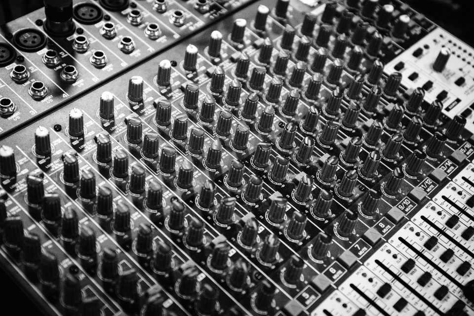 Black And White Audio Mixer