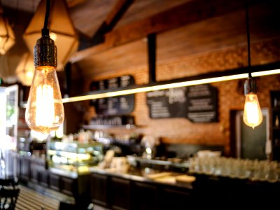 Electric Light In Cafe