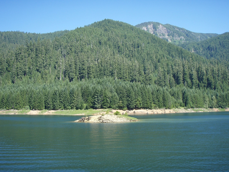 Water shoreline reflections