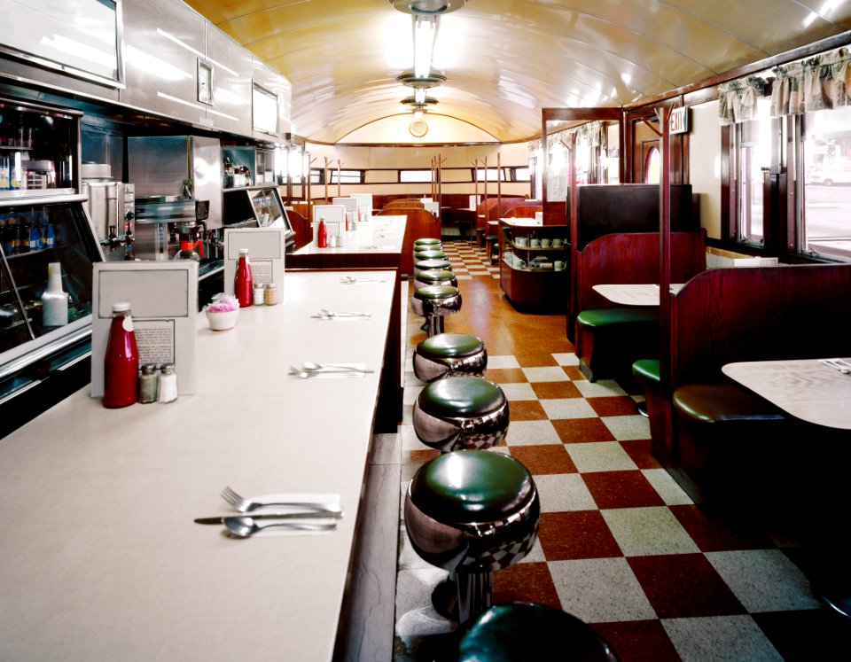 Modern Diner, Pawtucket, Rhode Island. Original image from Carol M. Highsmith’s America, Library of Congress collection.