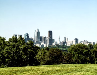 Philadelphia skyline. Original image from Carol M. Highsmith’s America, Library of Congress collection.