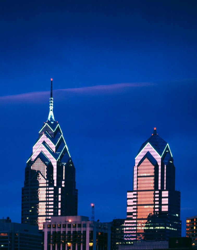 One Liberty Place, Philladelphia. Original image from Carol M. Highsmith’s America, Library of Congress collection.