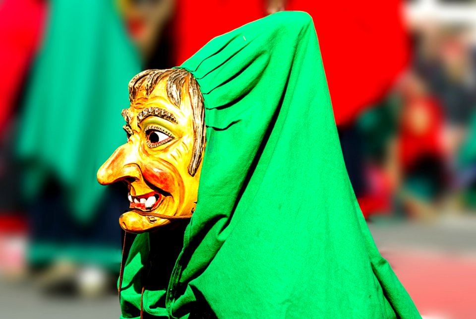 Yellow And Green Mask Man