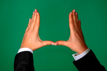 Person Making Square Using Hand photo