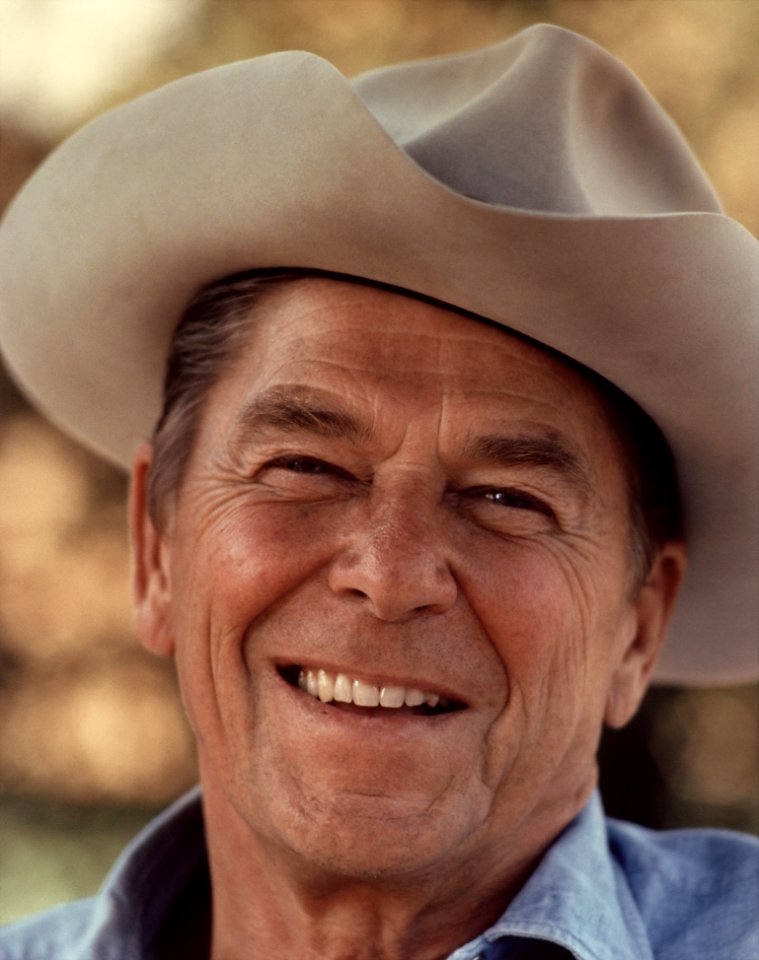 Smiling Ronald Reagan