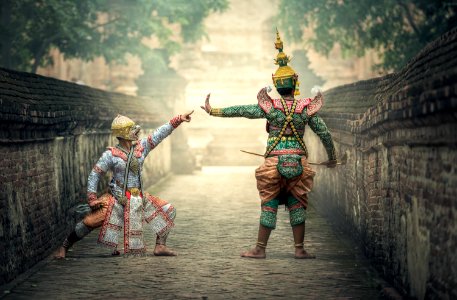 Asian Warriors On Bridge photo