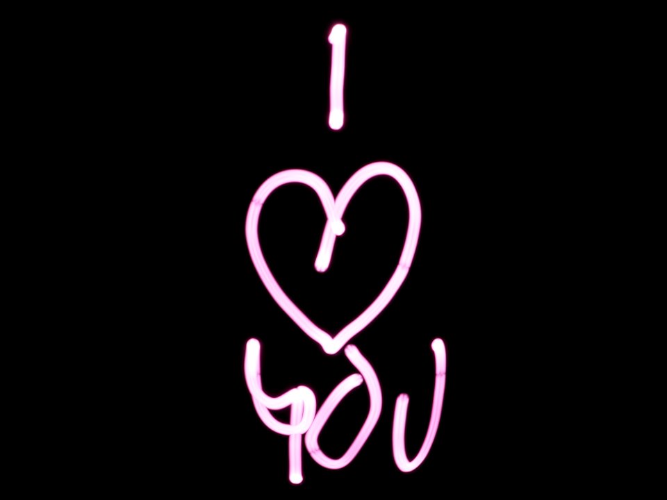 Black And Pink I Heart You Text